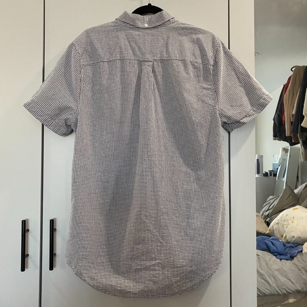 Five Four Mens Los Angeles Button Down Gingham Plaid Shirt Black White Large - Picture 7 of 8